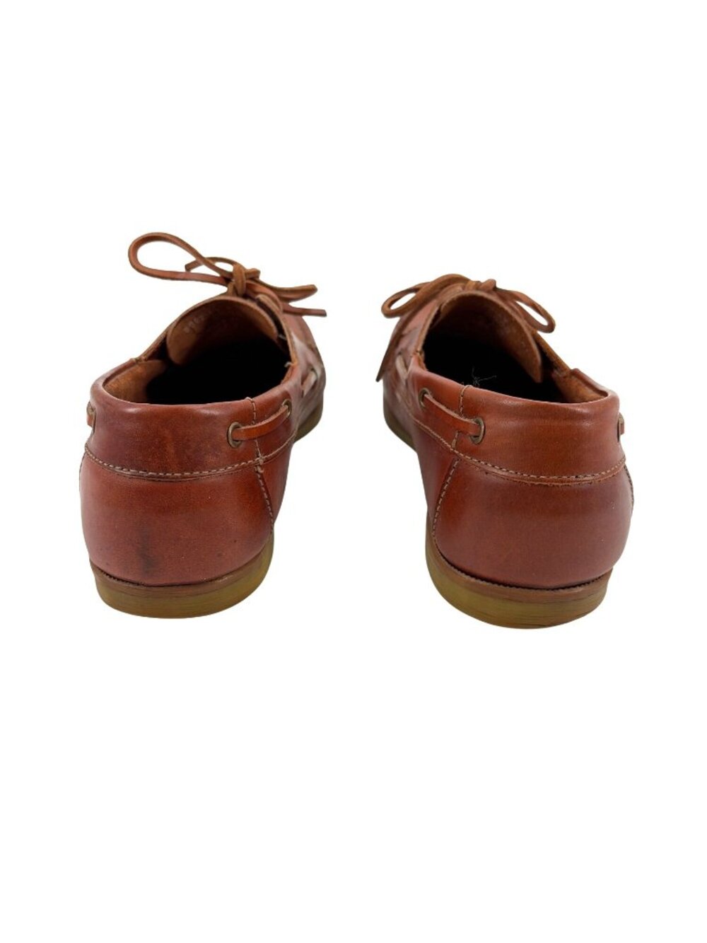 Maine New England Leather Boat Shoes Men 9 Brown Lace-Up Moc Toe Preppy Coastal - Picture 8 of 9